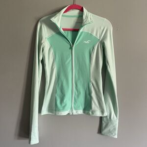 HOLLISTER Sport Full Zip Up Stretch Mint Green Athletic Jacket Womens Size Small